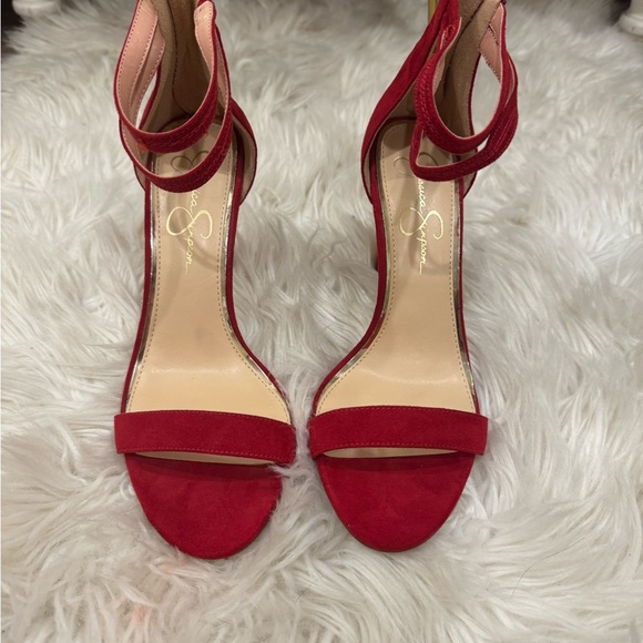 Jessica Simpson Red Suede Heels - Picture 1 of 4